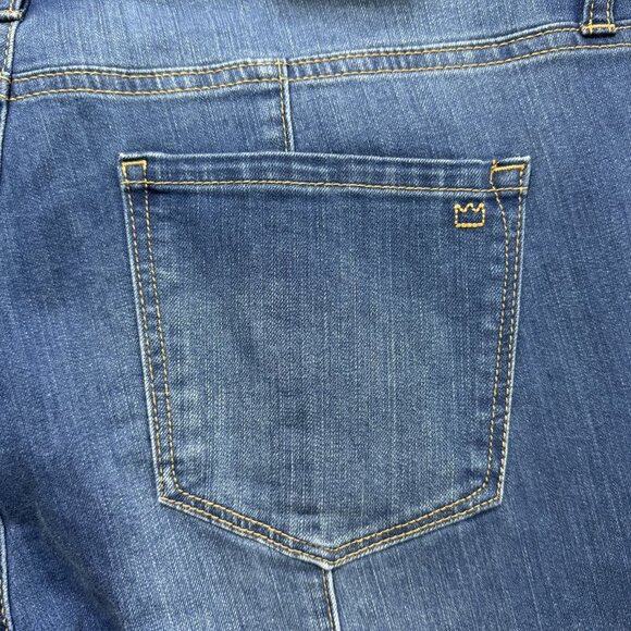 NWT Crown & Ivy Jeans Womens 14 High Rise Skinny Crop Ruffle Slit Raw Hem Denim - Picture 8 of 12